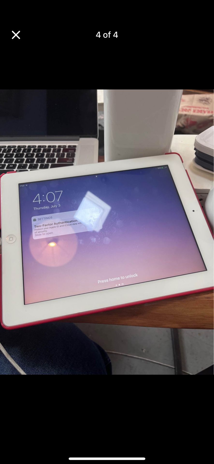 iPad 4th Gen – Great Condition, Works Perfectly! Lowest I’m Going Is 85