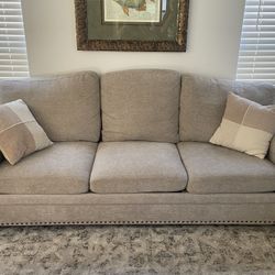 Rolled Arms Chenille Chesterfield Extended Sofa Couch 