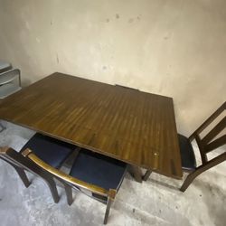 Table and Chairs With Bench