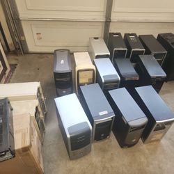1(contact info removed) Pc Desktops Casings With Mother Board Plus 21 Power Supplies  Lot