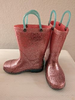 Western Chief Glitter And Light Up Rain Boots Size 8T