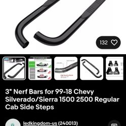 Side Steps For 99-18 Chevy/Sierra 1500,2500, Regular Cab 