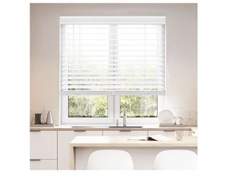 DEZ FURNISHINGS Cordless 2" Faux Wood Blind, 32" W x 48" H, White