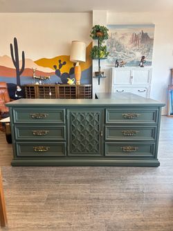 Green Dresser / Buffet / Tv Stand / Entertainment Center / Sideboard