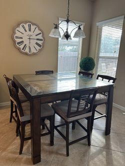 Large 9-Piece Counter-Height Dining Table Set (Table & 8 Chairs)