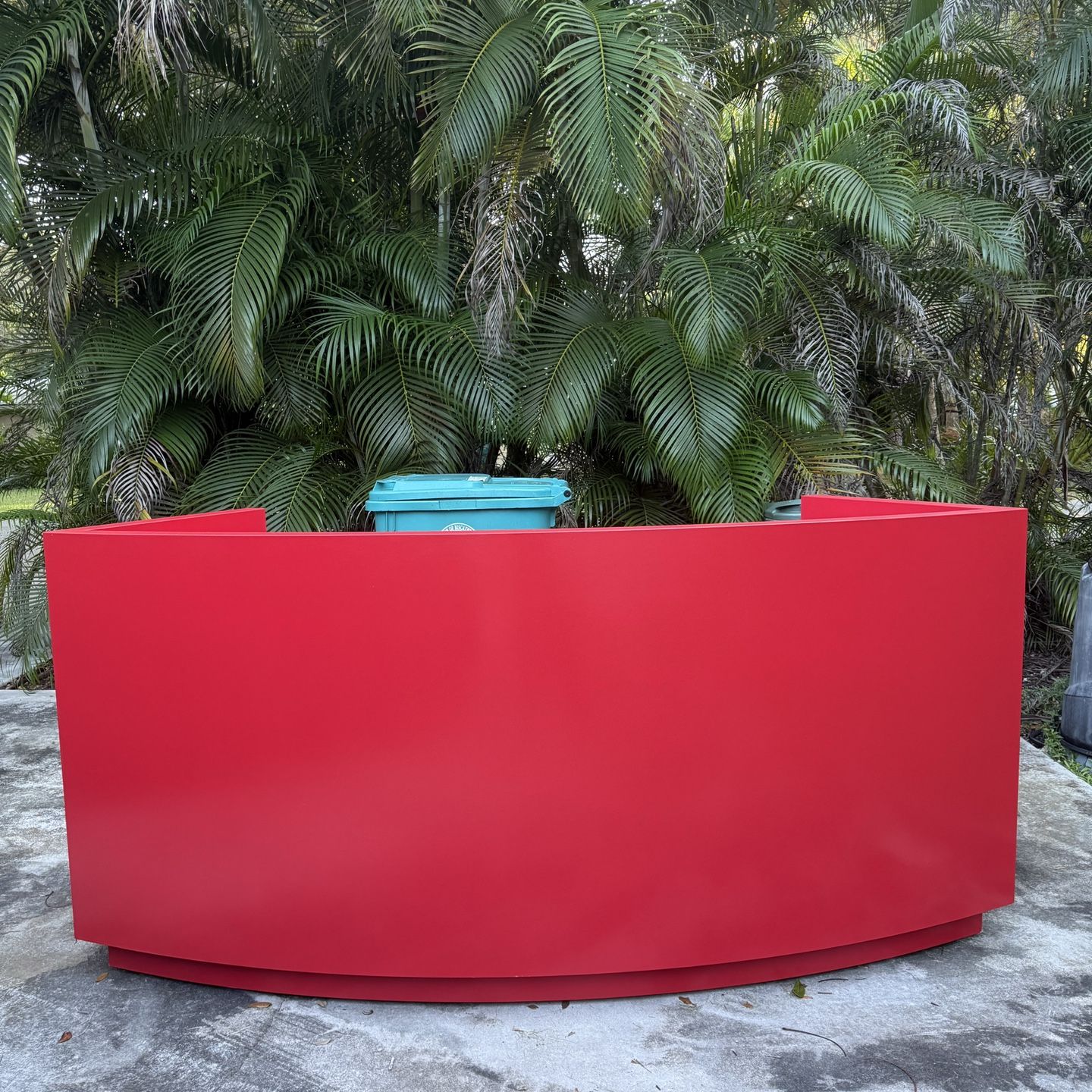 8 Foot Custom Bar or DJ Booth in Red with Storage Table