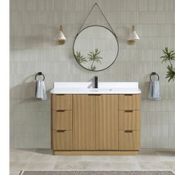 Azam 48" Single Bathroom Vanity With Engineered Quartz Top