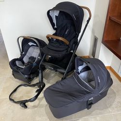 Nuna Mixx Stroller With Car Seat And Bassinet Black