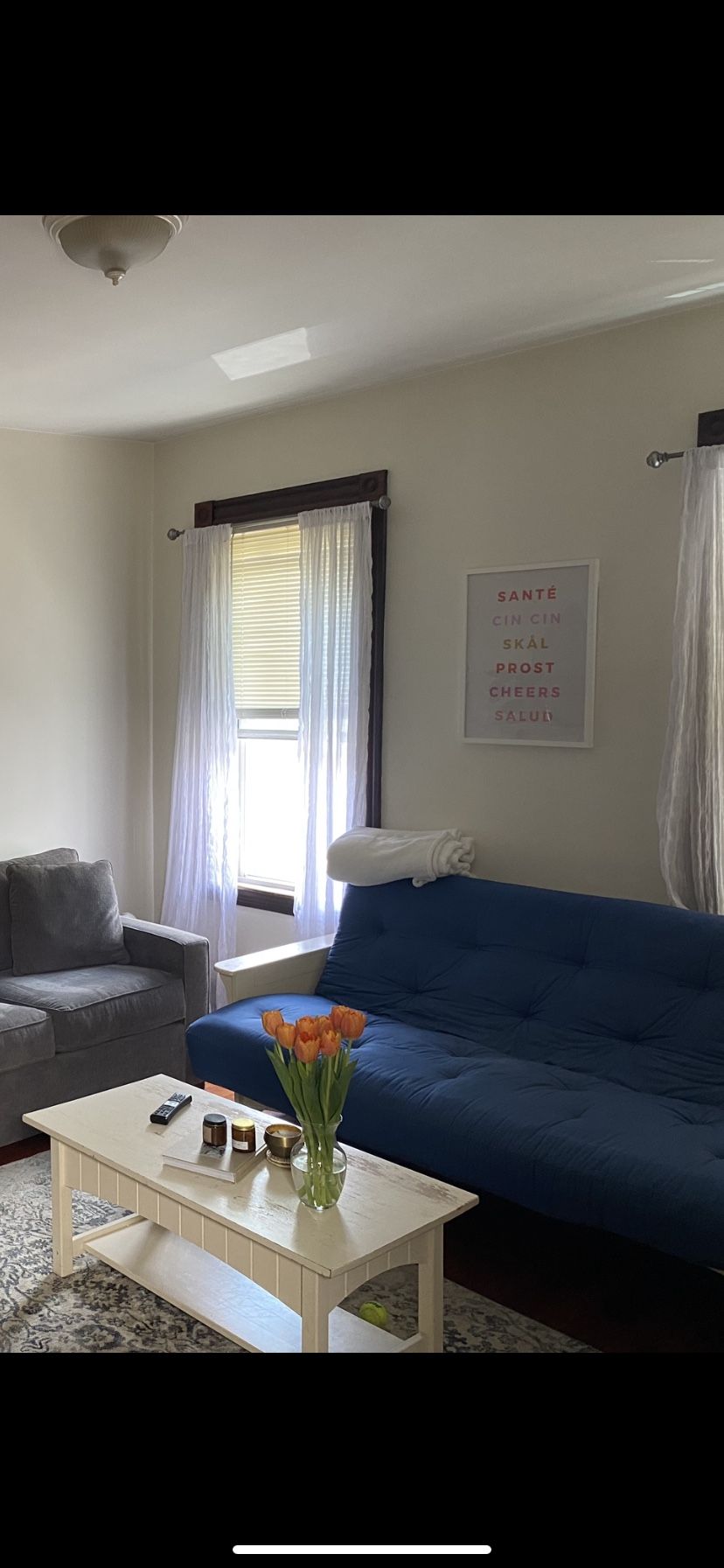 Futon With 1 Year Old Mattress And Matching Coffee Table