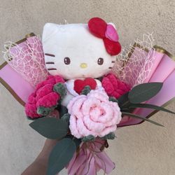 Hello Kitty Crochet Rose Bouquet 
