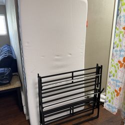Twin Mattress + Foldable Bed Frame