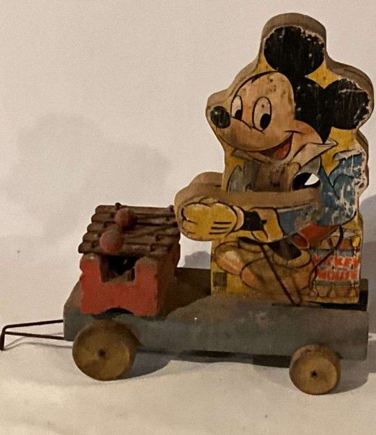 Vintage Fisher Price Toys No. 798 Mickey Mouse pull toy