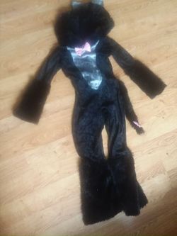 Youth black velvet cat Halloween costume
