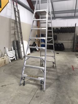 8’ Werner Aluminum Twin Platform Ladder