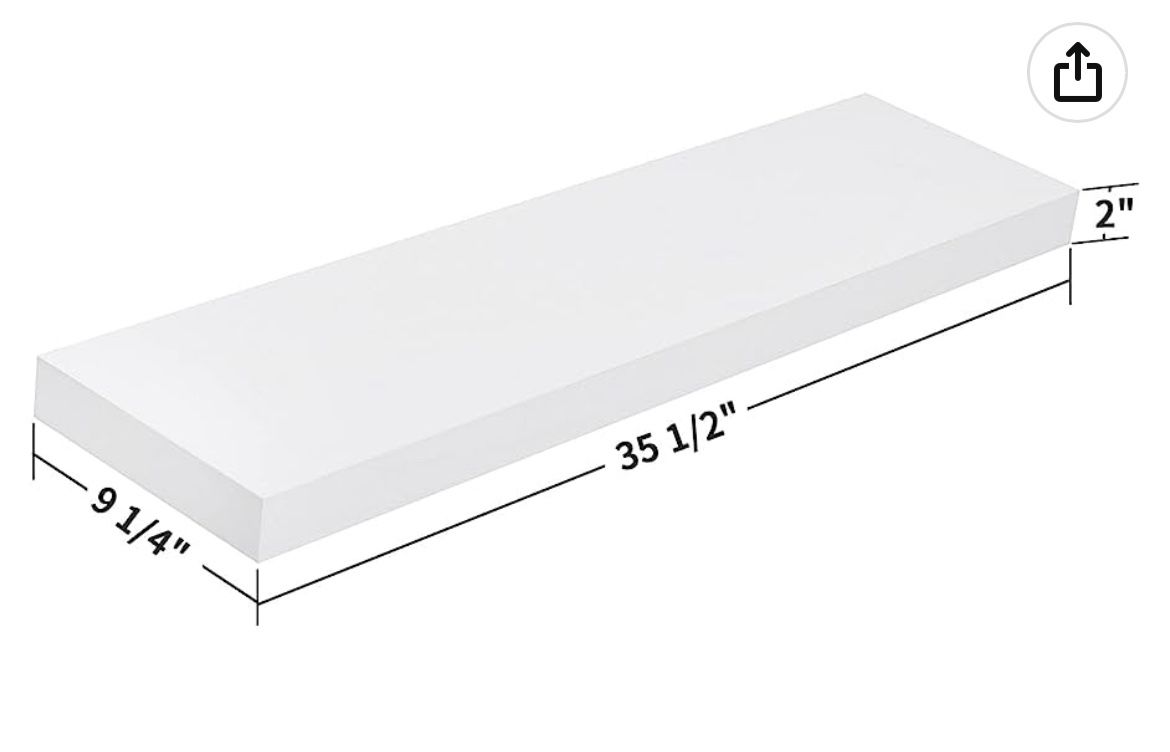 Welland 36-In White Floating Shelf  *BRAND NEW, IN BOX*