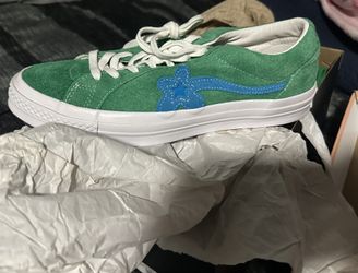 Tyler The Creator New Golf Le Fleur Converse Shoes 8 1/2 Green/Blue