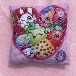 SHOPKINS Children’s Soft Square Throw Pillow 12” X 12” Pink 2013 Moose