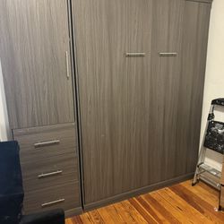 Grey Full Size Murphy Bed 
