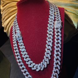 Two piece combination longer set 20 inch and 24 inch lab ice Cubans Miami Italiano