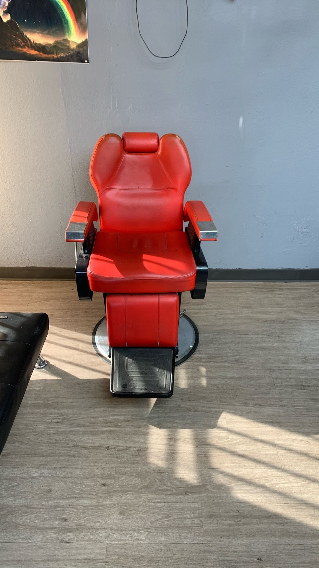 2 Red Barber Chairs Available
