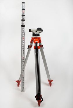 Level Transit with Tripod and staff rod. New! Free training
