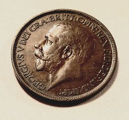GEORGE V BRONZE HALF PENNY COIN  VERY FINE CONDITION