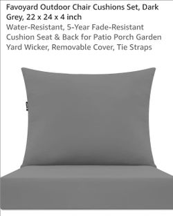Outdoor Seat Cushion Set (4) in Dark Gray...New!