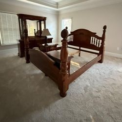  Solid Wood King Size Bed Frame