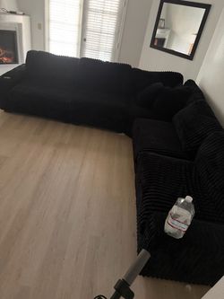 Black Corduroy Sectional