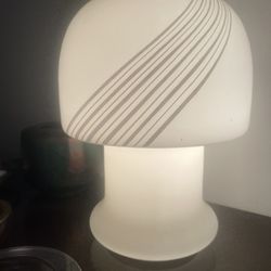 Vintage, Retro Mid Century Modern Italian Hand Blown Glass Mushroom Lamp