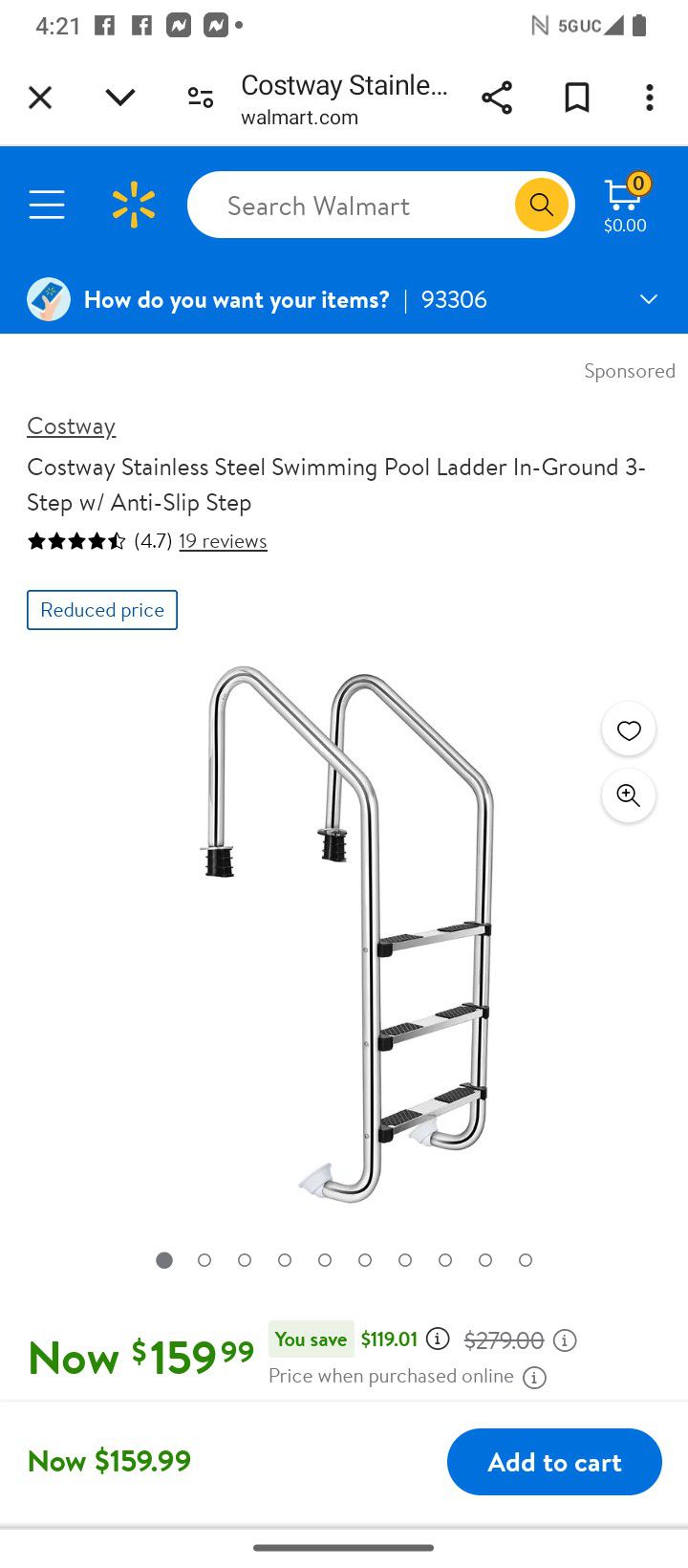 Stainless Steel Ladder Pool  New  $90