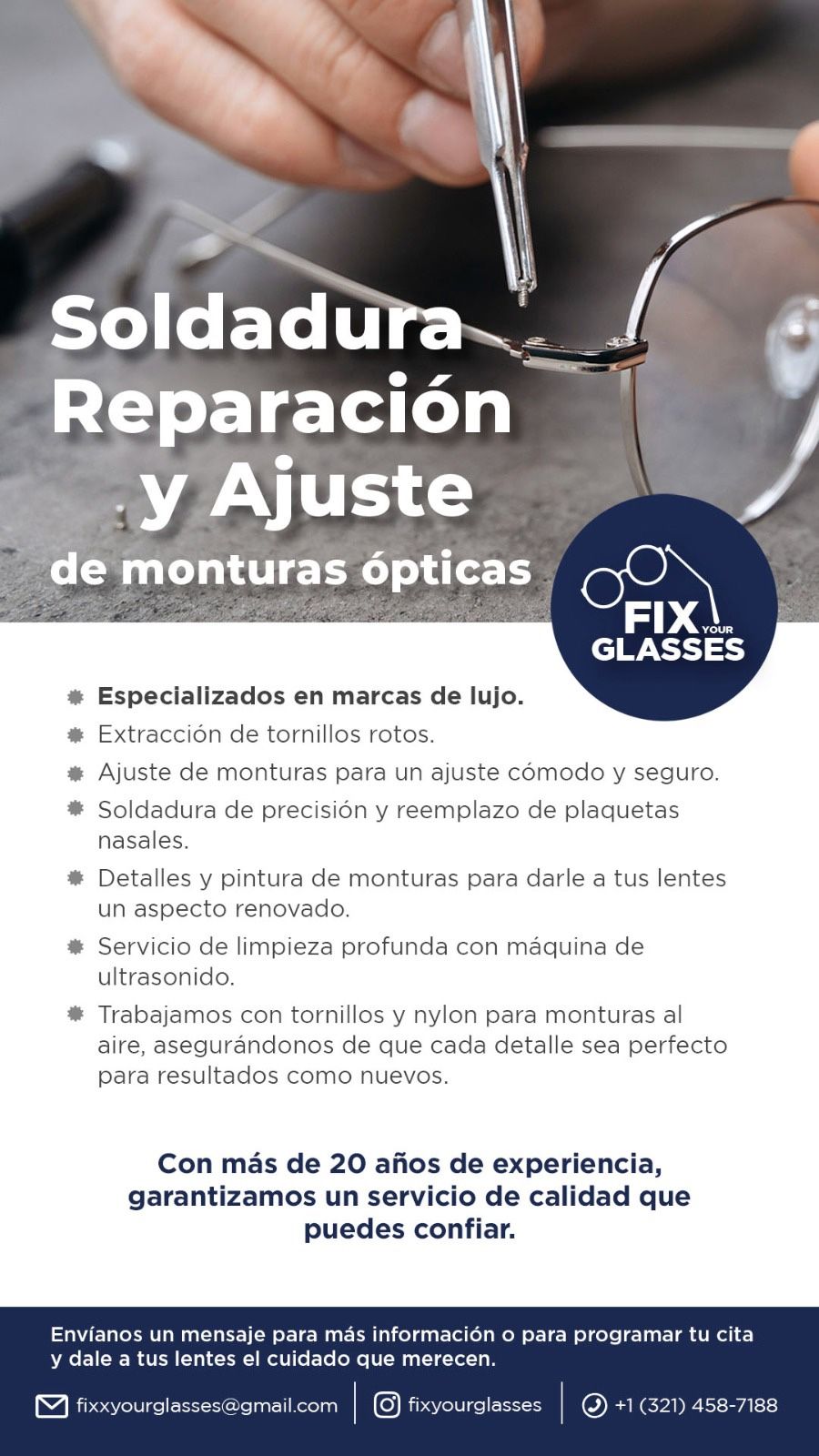 Reparamos tus lentes dañados 