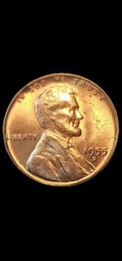 USA LINCOLN WHEAT PENNY  1955 D .