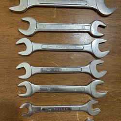 Collection of 7 Metric Open End Wrenches
