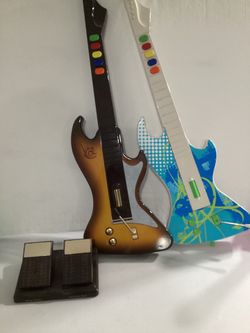 Playstation 2 Guitar Hero Guitars with Pedal