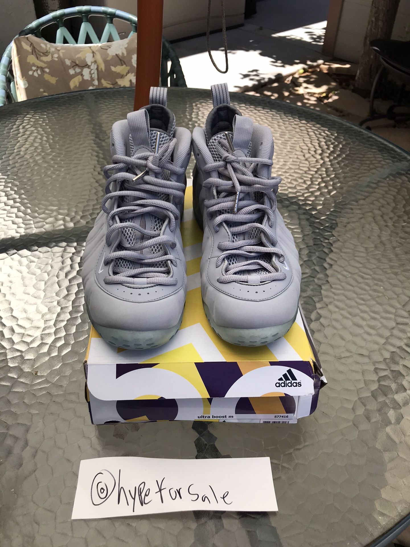 Nike air foamposite one wolf grey suede worn once