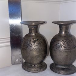 2 Pewter Candle Holders
