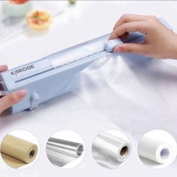 Plastic Wrap Dispenser with Cutter,Use for Cling Wrap, Vacuum Sealer Bags Rolls,Parchment Paper Rolls, Aluminum Foil and Rolls Freezer Paper Rolls,1 R