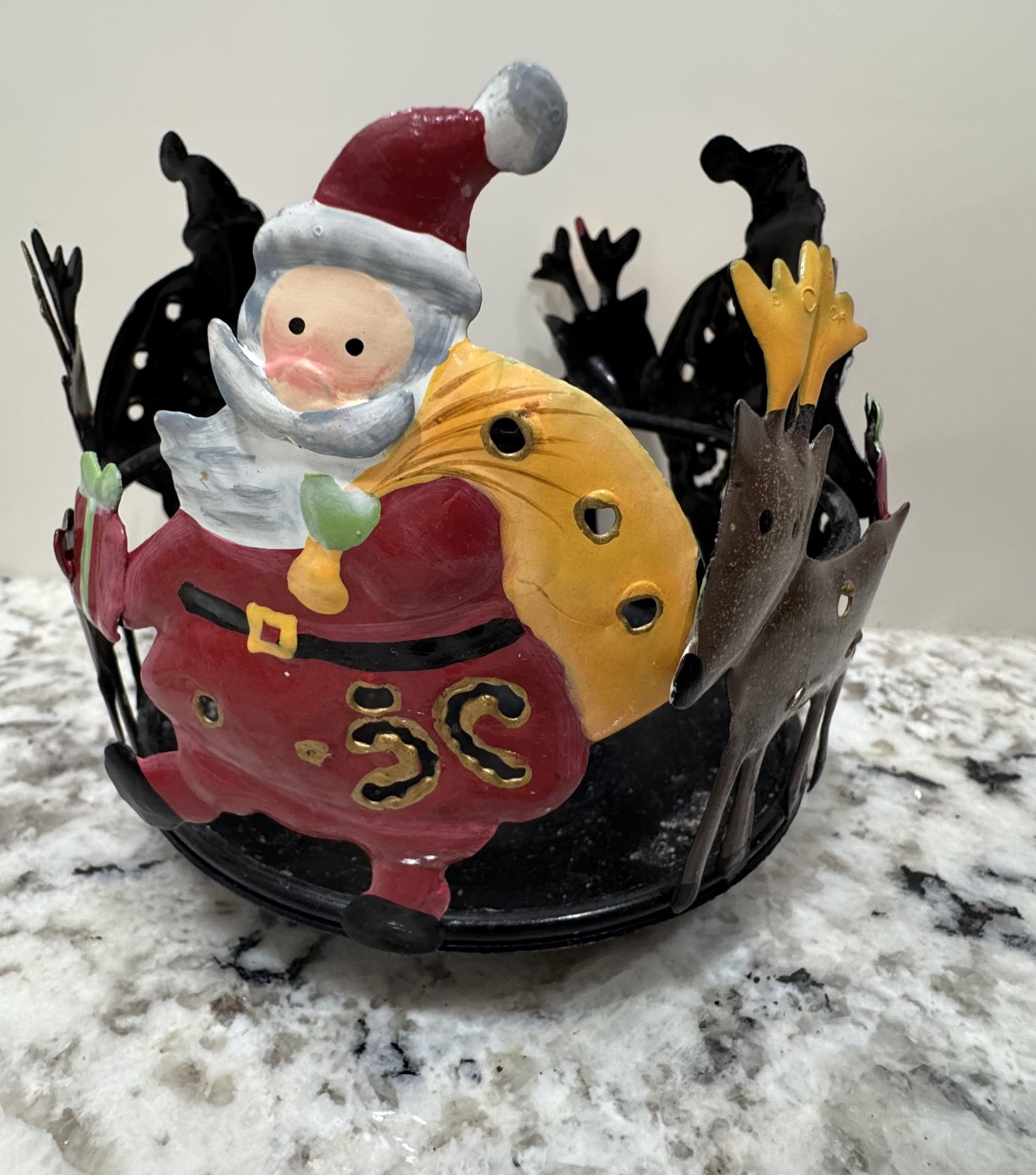 Holiday Christmas Pillar Candle Holder 