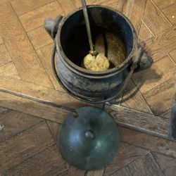 Antique Pot With Lid Not For Cooking. Could Be Brass Please Check My Other Listings 