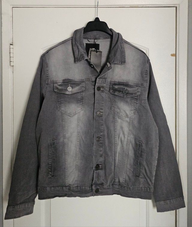 Men's Denim Gray Jacket Flex XL Chamarra