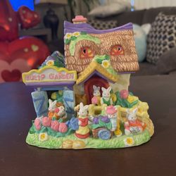 Title: Vintage Cottontale Collection "Tulip Garden" Porcelain Figurine / Lighted House