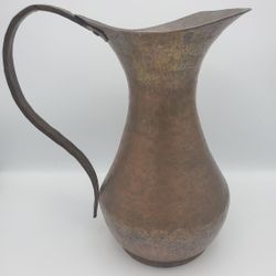 Hammered Copper Antique Pitcher