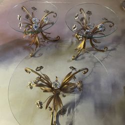 Ornate Glass Coffee and End Tables