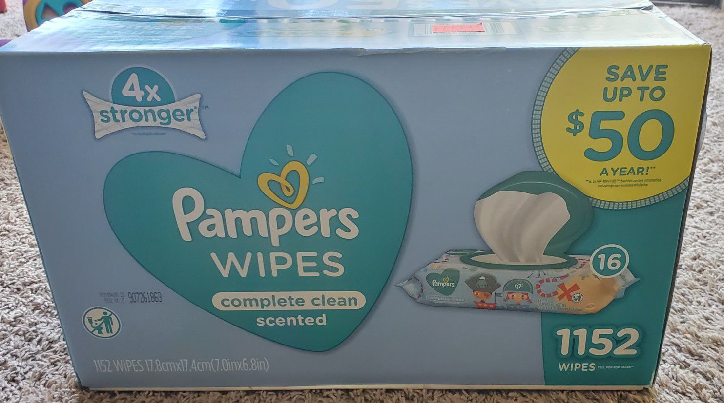 New pampers baby wipes unopened box 1152 count
