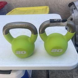 CAP, 20lb Neoprene Coated Kettlebell, Green