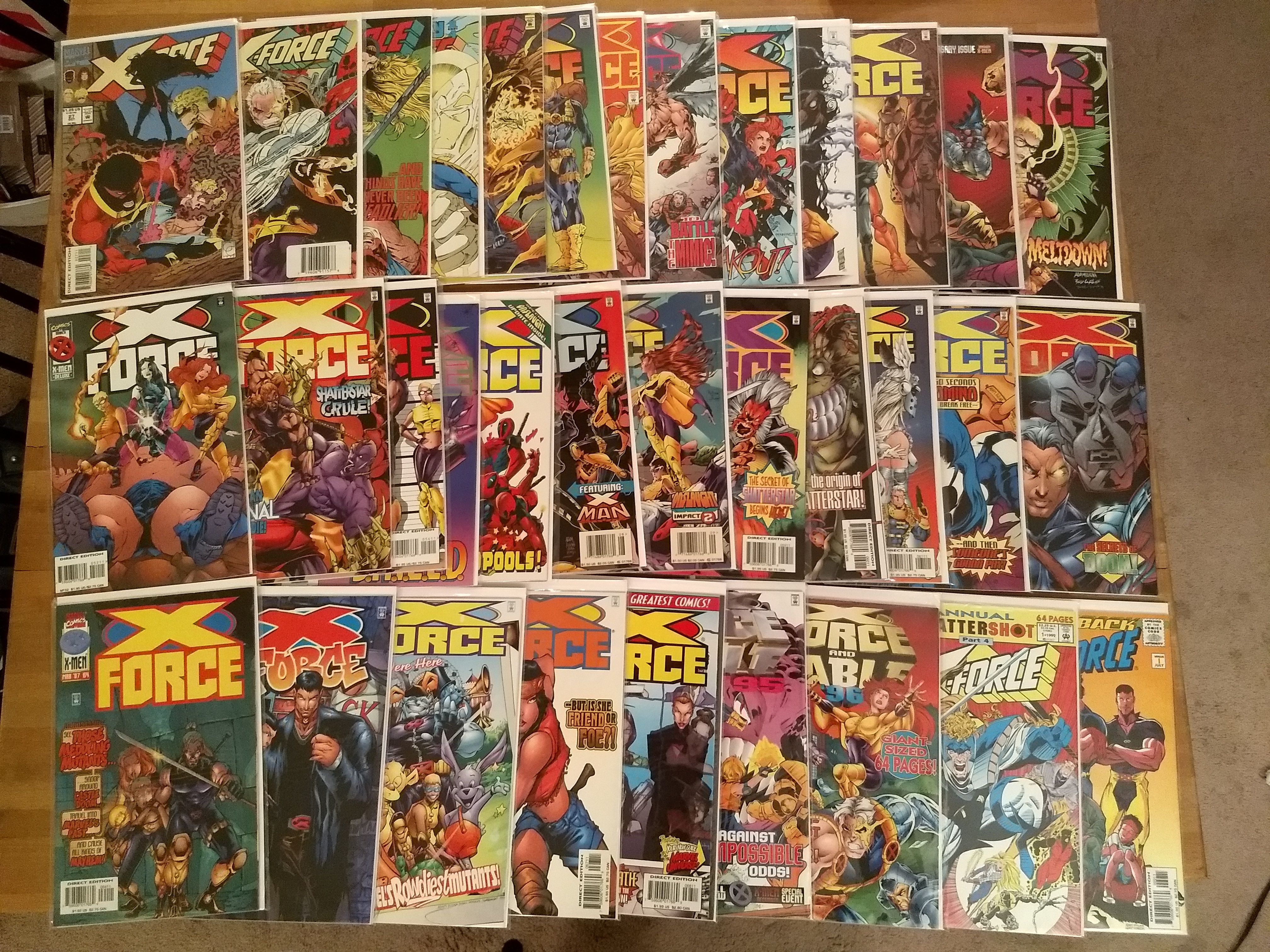 X-Force (Volume 1) Comic Book Lot - 35 Issues (Marvel Comics)