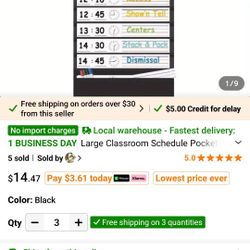 Daily schedule pocket chart 