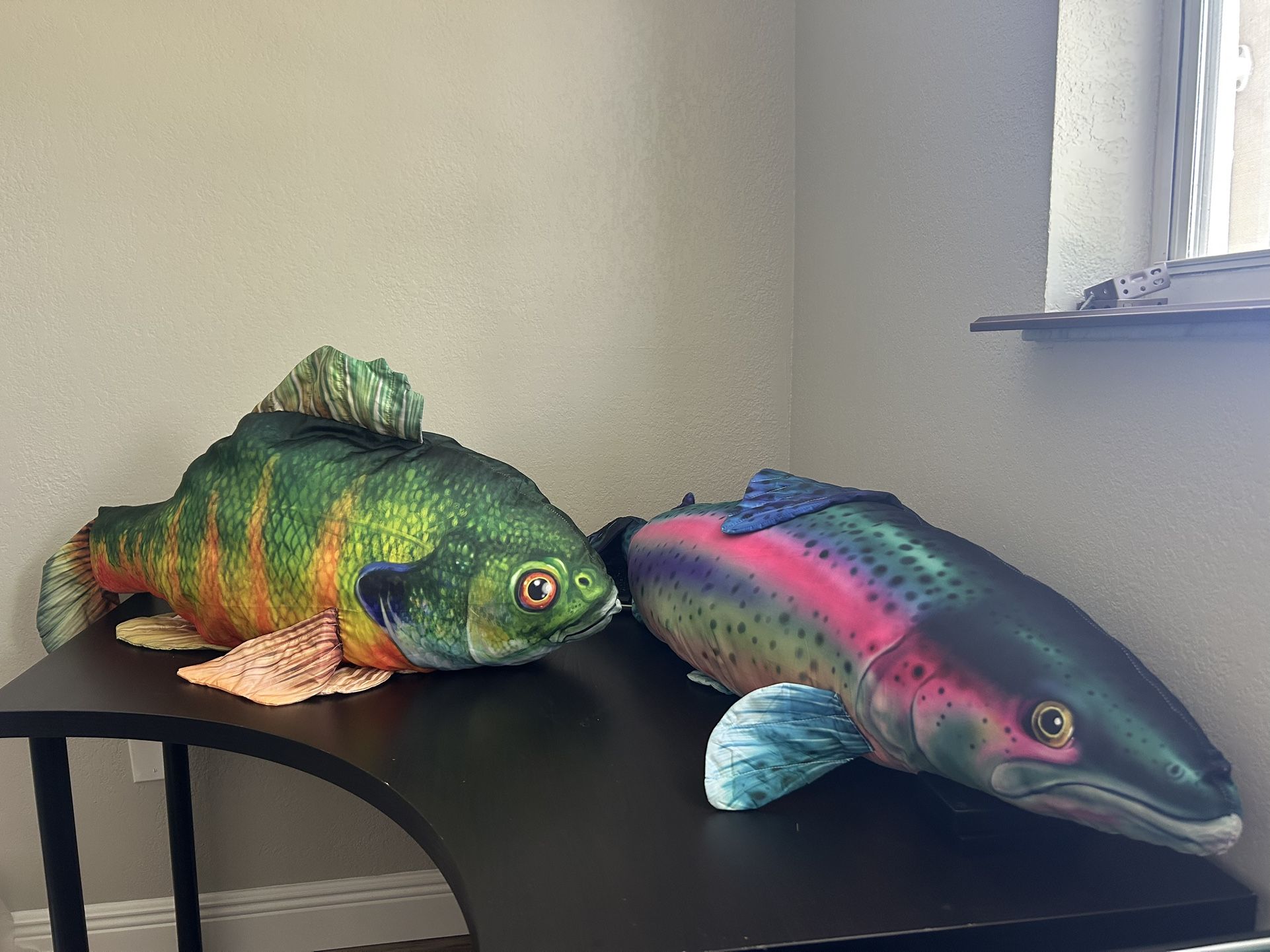 2 Bass Pro Shops Giant Stuffed Fish Pillows