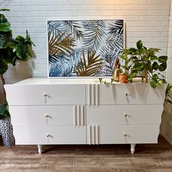 Modern Dresser 6 Drawer White By Huppe&Freres Refinished 